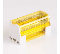 Шина нульова на Din-рейку в пластиковому корпусі 2х11 125А, жовтий 502971ж TAKEL