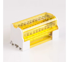 Шина нульова на Din-рейку в пластиковому корпусі 2х11 125А, жовтий 502971ж TAKEL