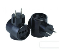 Тройник 3 гнезда без заземления 10A черний