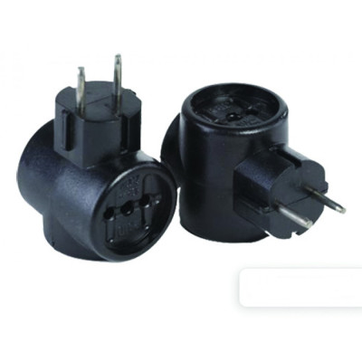 Тройник 3 гнезда без заземления 10A черний