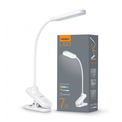 Настольная лампа на клипсе LED VL-TF09W 7W 3000 - 5500K 220V VIDEX