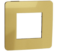 Рамка однопостовая золото/антрацит металл Unica New Studio Schneider