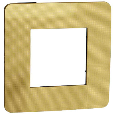 Рамка однопостовая золото/антрацит металл Unica New Studio Schneider