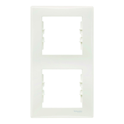 Рамка двухпостовая вертикальная слоновая кость Sedna Schneider