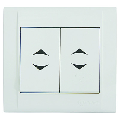 Выключатель проходной двухклавишный белый Makel Defne