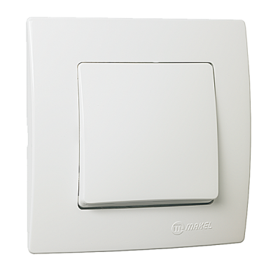 Выключатель одноклавишный белый Makel Lillium Natural Kare
