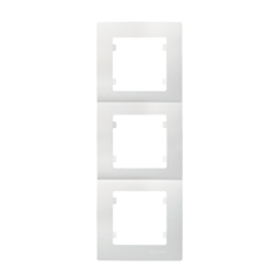 Рамка трехпостовая вертикальная белый Makel Lillium Natural Kare