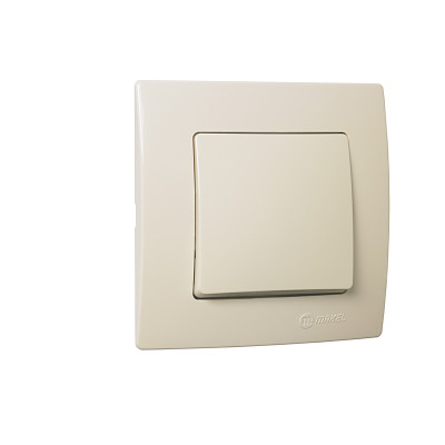 Выключатель одноклавишный кремовий Makel Lillium Natural Kare