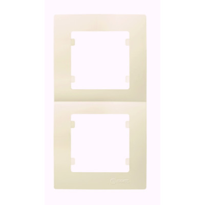 Рамка двухпостовая вертикальная кремова Makel Lillium Natural Kare