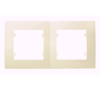 Рамка двухпостовая горизонтальная кремова Makel Lillium Natural Kare