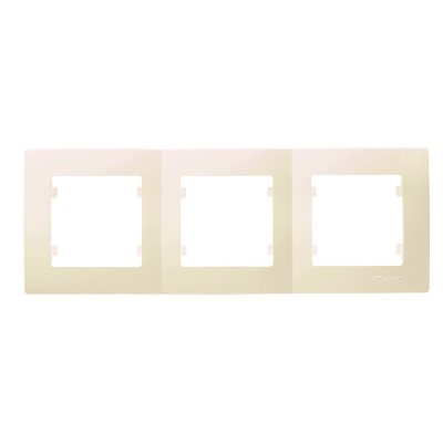 Рамка трехпостовая горизонтальная кремова Makel Lillium Natural Kare