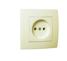 Розетка без заземления крем Makel Lillium Natural Kare