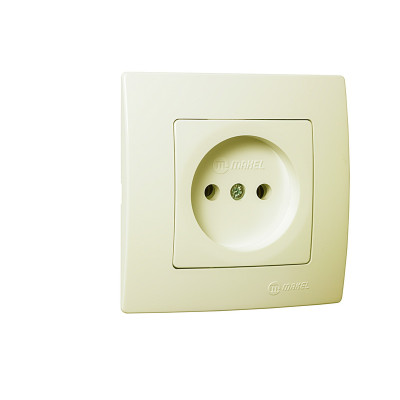 Розетка без заземления крем Makel Lillium Natural Kare