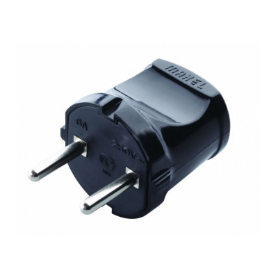 Вилка без заземления черная Makel