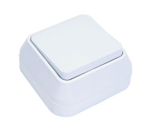 Выключатель проходной одноклавишный  белый ІР-20 Makel