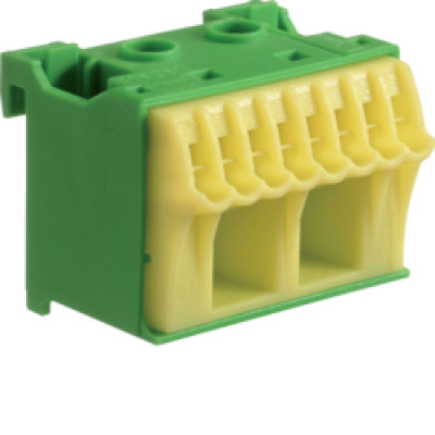 Блок PE-клема 2x16мм2+8x4мм2 ширина 45мм Hager QiuckConnect KN10E