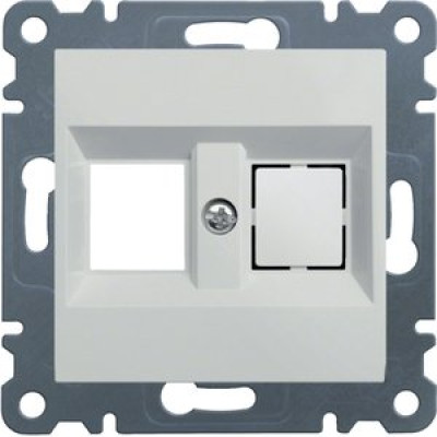Панель двойная для RJ12/RJ45 тел./комп. белая Lumina Hager