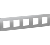 Рамка пятипостовая алюминий Unica New Studio Schneider