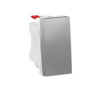 Выключатель проходной одноклавишный сх.6 10А 1 модуль алюминий Unica New Schneider