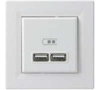 Розетка USB двойная 1A Asfora Schneider белый