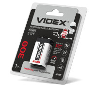 Аккумуляторы 6HR61 300mAh  blister/1pc VIDEX